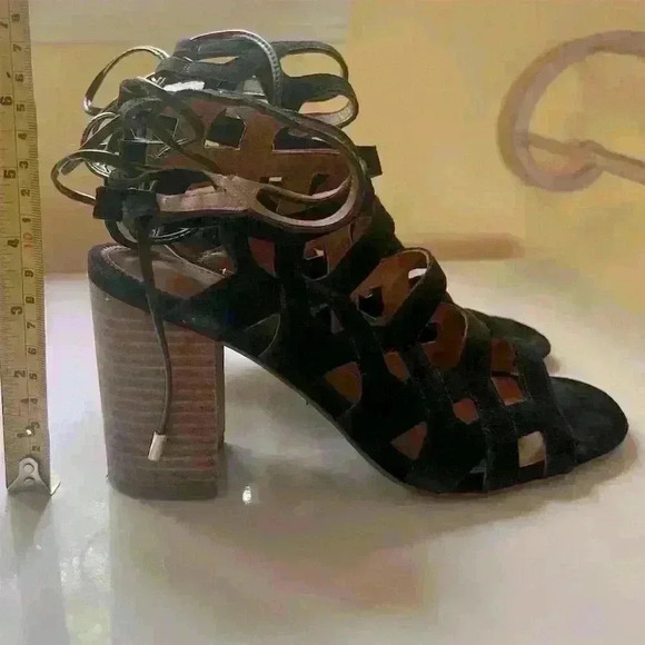 Franco Sarto Connie Black Gladiator Cage Sandals Women’s Size 8 High Heel - Picture 5 of 9